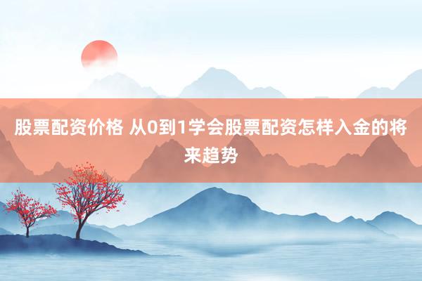 股票配资价格 从0到1学会股票配资怎样入金的将来趋势